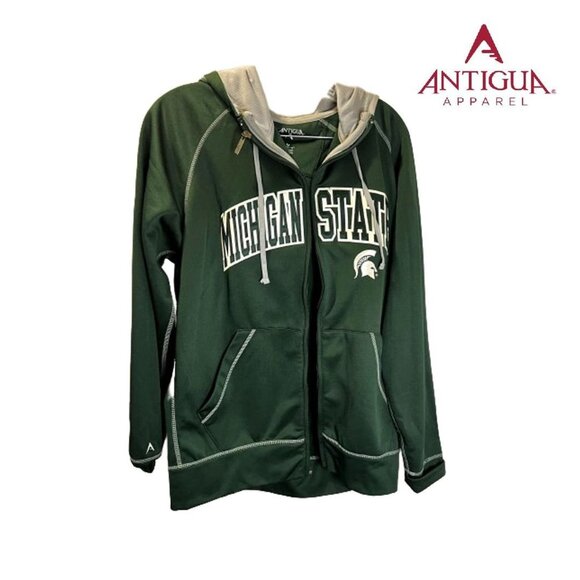 Unisex Antigua Green‎ Michigan State Spartans Wordmark Long-s - Picture 1 of 4